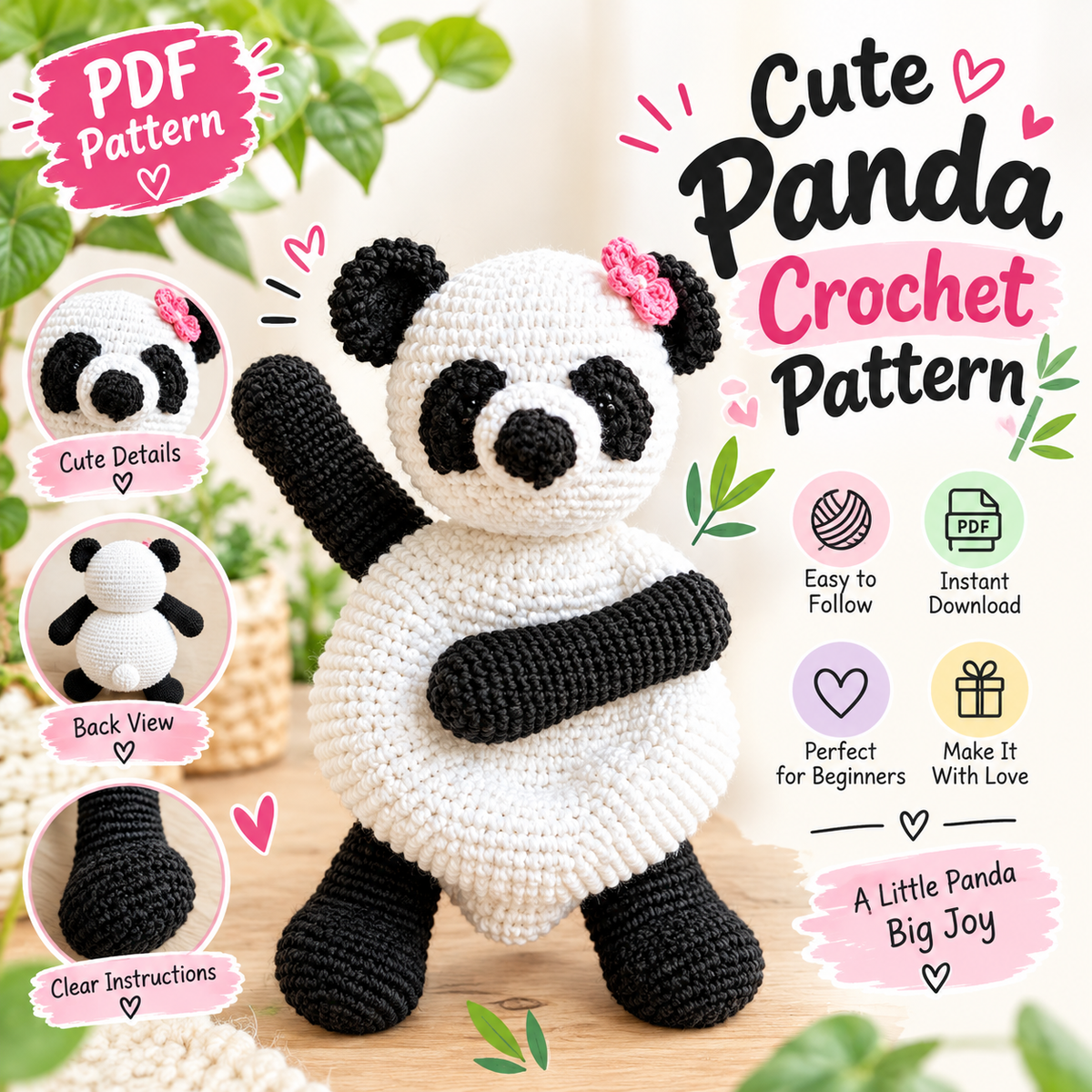 Cute Panda Crochet - TheCrochetCreations