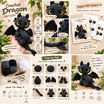Black Dragon Pattern-TheCrochetCreations