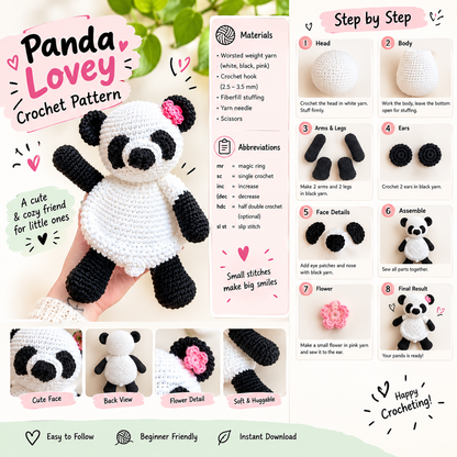 Cute Panda Crochet - TheCrochetCreations