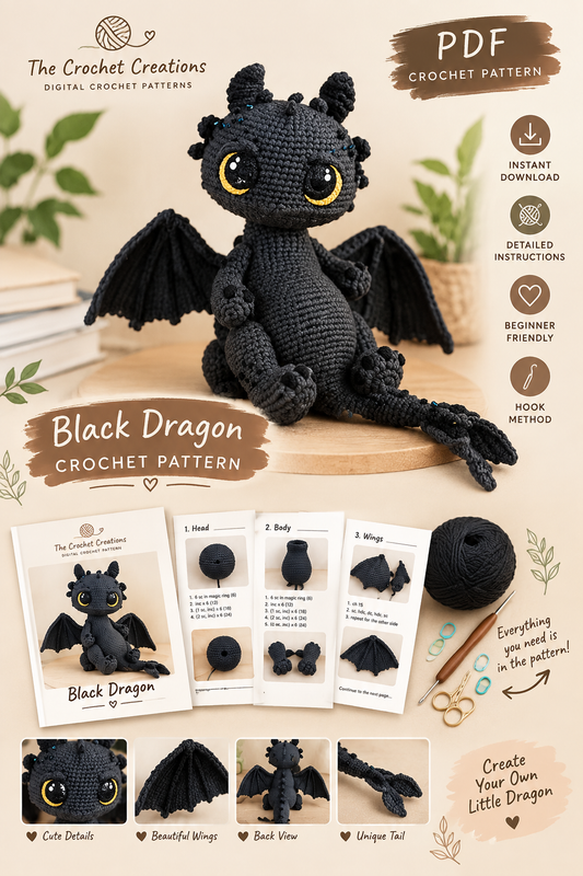 Black Dragon Pattern-TheCrochetCreations